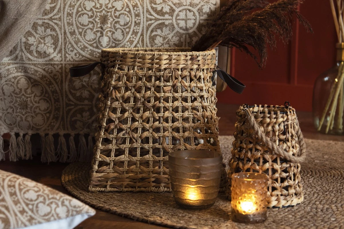 Clayre & Eef Theelichthouder Ø 13x13 Cm Beige Glas Rond Waxinelichthouder Windlichthouder 4 Clayre & Eef Theelichthouder Ø 13x13 Cm Beige Glas Rond Waxinelichthouder Windlichthouder - Afbeelding 2