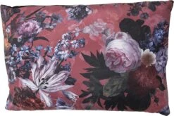 Clayre & Eef Sierkussen 60x40 Cm Roze Synthetisch Rechthoek Kussenhoes Met Kussenvulling