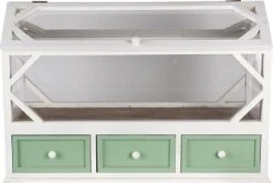 Clayre & Eef Decoratie Kweekkastje 76x33x51 Cm Wit Groen Hout Glas Rechthoek Kweekkas
