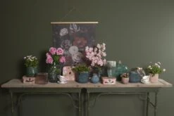 Clayre & Eef Vaas 23x11x26 Cm Groen Keramiek Ovaal Vaas Keramiek Bloemenvaas Decoratie Vaas -Clayre & Eef 1200x800 6