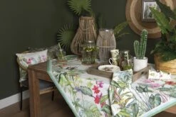 Clayre & Eef Kussenhoes 40x40 Cm Wit Groen Katoen Vierkant Jungle Botanics Sierkussenhoes Kussen Hoes -Clayre & Eef 1200x800 60