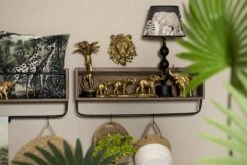 Clayre & Eef Beeld Olifant 45x9x17 Cm Goudkleurig Kunststof Woonaccessoires Beeld Decoratie Decoratieve Accessoires -Clayre & Eef 1200x800 84