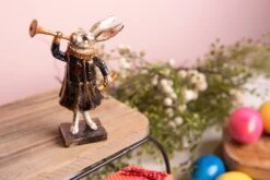 Clayre & Eef Beeld Konijn 8x4x12 Cm Zwart Wit Kunststof Woonaccessoires Beeld Decoratie Paashaas -Clayre & Eef 1200x801 14