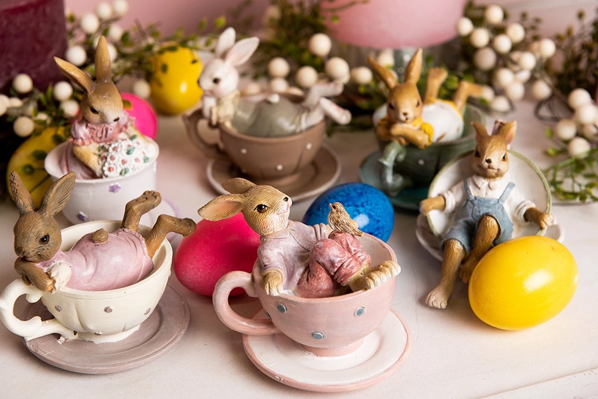 Clayre & Eef Beeld Konijn 10x8x8 Cm Bruin Roze Kunststof Woonaccessoires Pasen Paashaas 4 Clayre & Eef Beeld Konijn 10x8x8 Cm Bruin Roze Kunststof Woonaccessoires Pasen Paashaas - Afbeelding 2