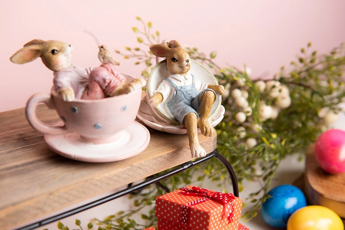 Clayre & Eef Beeld Konijn 10x8x8 Cm Bruin Roze Kunststof Woonaccessoires Pasen Paashaas 5 Clayre & Eef Beeld Konijn 10x8x8 Cm Bruin Roze Kunststof Woonaccessoires Pasen Paashaas - Afbeelding 3