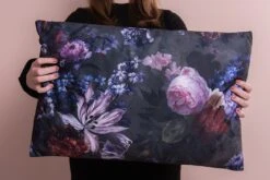 Clayre & Eef Sierkussen 60x40 Cm Groen Synthetisch Rechthoek Bloemen Kussenhoes Met Kussenvulling -Clayre & Eef 1200x801 64