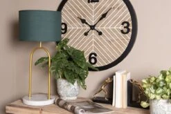 Clayre & Eef Wandklok Ø 64 Cm Bruin Zwart Hout Metaal Muurklok Hangklok Keukenklok -Clayre & Eef 1200x801 69