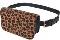 Juleeze Heuptasje Dames 19x11x5 Cm Bruin Kunstleer Rechthoek Luipaard Heuptas Fanny Pack Buideltasje
