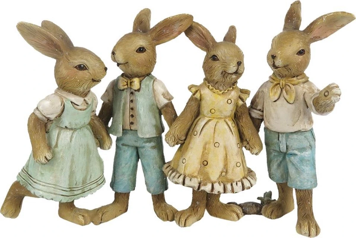 Clayre & Eef Beeld Konijn 11 Cm Groen Bruin Kunststof Woonaccessoires Pasen Paashaas 3 Clayre & Eef Beeld Konijn 11 Cm Groen Bruin Kunststof Woonaccessoires Pasen Paashaas