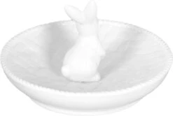 Clayre & Eef Schaaltje Konijn 13x13x9 Cm Wit Keramiek Sieradenhouder Juwelenhouder Presenteerschaal -Clayre & Eef 1200x805