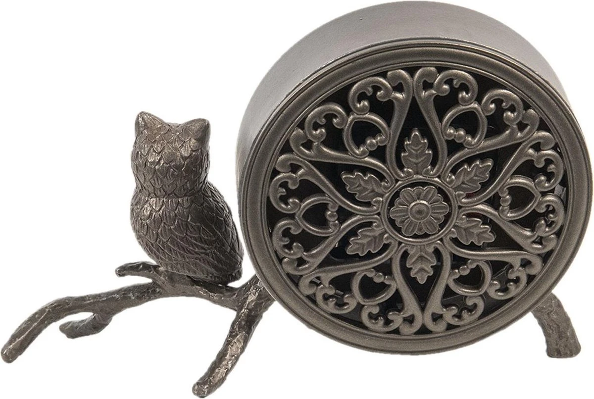 Clayre & Eef Tafelklok 20x6x12 Cm / 1xAA Bruin Metaal Rond Uil Tafelklokken Binnen Staand Klokje Tafelklokje 5 Clayre & Eef Tafelklok 20x6x12 Cm / 1xAA Bruin Metaal Rond Uil Tafelklokken Binnen Staand Klokje Tafelklokje - Afbeelding 3