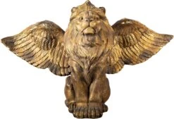 Clayre & Eef Beeld Leeuw 100x50x62 Cm Goudkleurig Polyresin Decoratief Figuur Decoratieve Accessoires Woonaccessoires -Clayre & Eef 1200x822