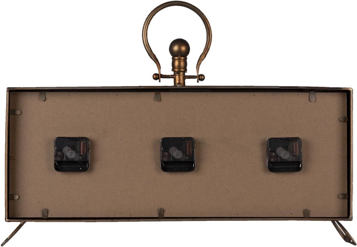 Clayre & Eef Tafelklok 56x45 Cm Koperkleurig Ijzer Glas Tafelklokken Binnen Staand Klokje Tafelklokje 7 Clayre & Eef Tafelklok 56x45 Cm Koperkleurig Ijzer Glas Tafelklokken Binnen Staand Klokje Tafelklokje - Afbeelding 5