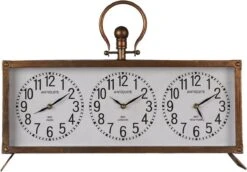 Clayre & Eef Tafelklok 56x45 Cm Koperkleurig Ijzer Glas Tafelklokken Binnen Staand Klokje Tafelklokje 13 Clayre & Eef Tafelklok 56x45 Cm Koperkleurig Ijzer Glas Tafelklokken Binnen Staand Klokje Tafelklokje -Clayre & Eef 1200x834