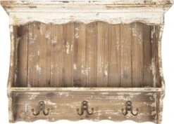 Clayre & Eef Wandkapstok 69x18x49 Cm Bruin Hout Ijzer Rechthoek Decoratieve Kapstok