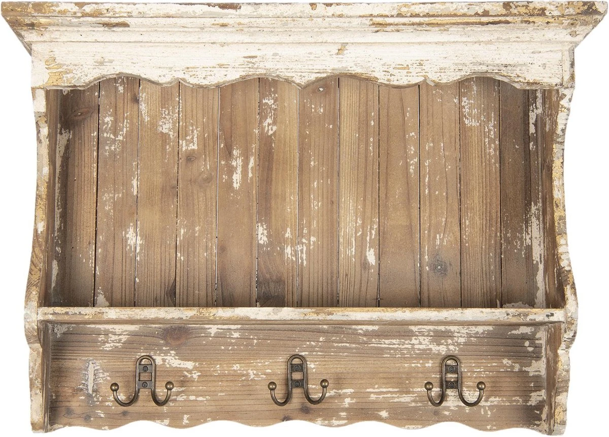 Clayre & Eef Wandkapstok 69x18x49 Cm Bruin Hout Ijzer Rechthoek Decoratieve Kapstok 7 Clayre & Eef Wandkapstok 69x18x49 Cm Bruin Hout Ijzer Rechthoek Decoratieve Kapstok - Afbeelding 5