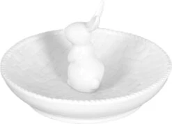 Clayre & Eef Schaaltje Konijn 13x13x9 Cm Wit Keramiek Sieradenhouder Juwelenhouder Presenteerschaal -Clayre & Eef 1200x866