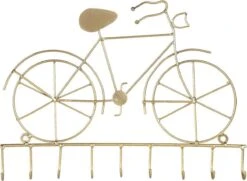 Clayre & Eef Sleutelrekje 32x23 Cm Goudkleurig Ijzer Wandhaak Sleutelhouder