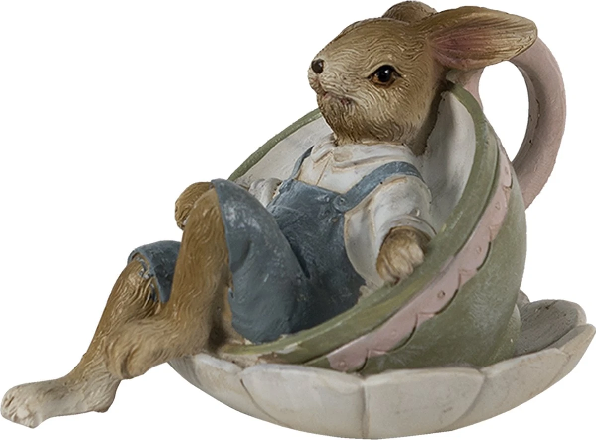 Clayre & Eef Beeld Konijn 11x8x7 Cm Bruin Groen Kunststof Woonaccessoires Paashaas Pasen 5 Clayre & Eef Beeld Konijn 11x8x7 Cm Bruin Groen Kunststof Woonaccessoires Paashaas Pasen - Afbeelding 3