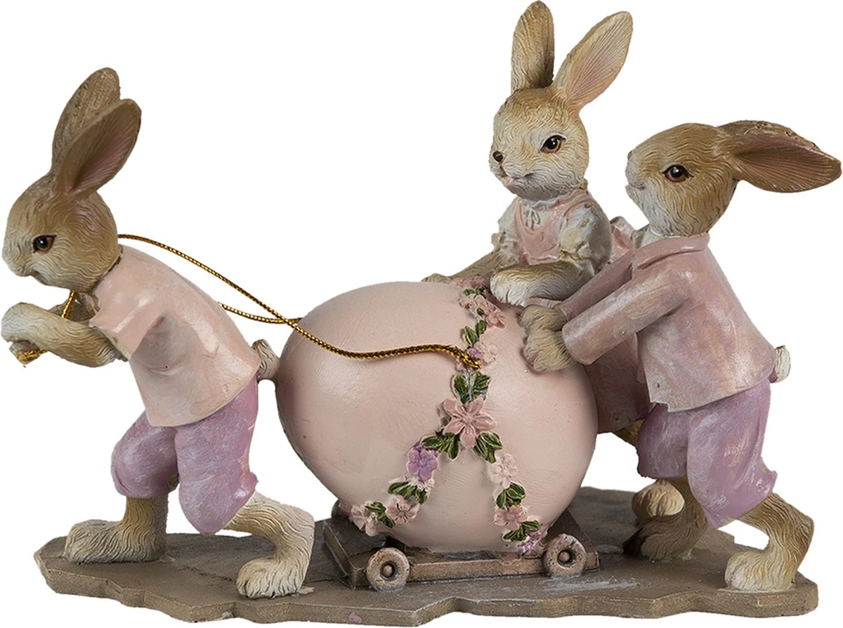Clayre & Eef Beeld Konijn 17x8x11 Cm Roze Beige Kunststof Woonaccessoires Paashaas Pasen 3 Clayre & Eef Beeld Konijn 17x8x11 Cm Roze Beige Kunststof Woonaccessoires Paashaas Pasen