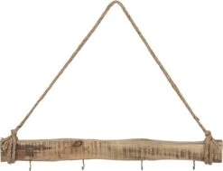 Clayre & Eef Wandkapstok 4 Haken 50x3x5 Cm Bruin Hout Ijzer Decoratieve Kapstok