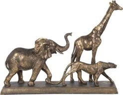 Clayre & Eef Beeld Wilde Dieren 44x10x33 Cm Goudkleurig Polyresin Dieren Woonaccessoires Beeld Decoratie Decoratieve Accessoires