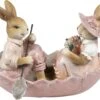 Clayre & Eef Beeld Konijn 13x9x10 Cm Roze Beige Kunststof Woonaccessoires Paashaas Pasen -Clayre & Eef 1200x924