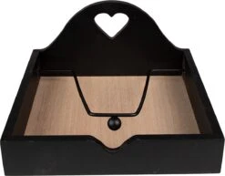 Clayre & Eef | Servettenhouder Zwart, Bruin 21x21x11 Cm | 6H2237