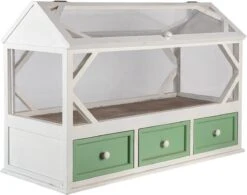 Clayre & Eef Decoratie Kweekkastje 76x33x51 Cm Wit Groen Hout Glas Rechthoek Kweekkas 16 Clayre & Eef Decoratie Kweekkastje 76x33x51 Cm Wit Groen Hout Glas Rechthoek Kweekkas -Clayre & Eef 1200x947