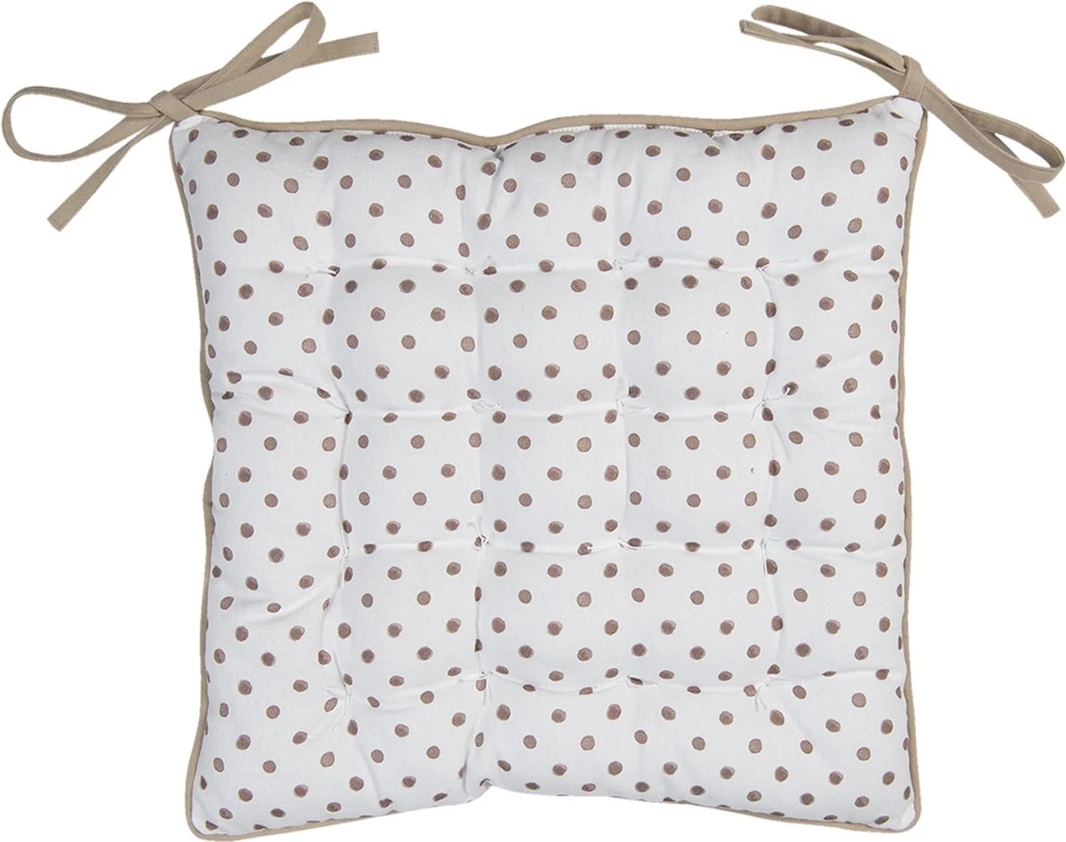 Clayre & Eef Stoelkussen Foam 40x40 Cm Wit Bruin Katoen Vierkant Konijn Zitkussen Tuinkussen Tuinstoelkussen 4 Clayre & Eef Stoelkussen Foam 40x40 Cm Wit Bruin Katoen Vierkant Konijn Zitkussen Tuinkussen Tuinstoelkussen - Afbeelding 2