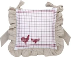 Kussenhoes Voor Stoelkussens - 100 % Katoen - Landelijk - Geruit - Kippen & Hanen - Country Side Chicken - Katoen - 40 X 40 Cm - 4 Stuks 7 Kussenhoes Voor Stoelkussens - 100 % Katoen - Landelijk - Geruit - Kippen & Hanen - Country Side Chicken - Katoen - 40 X 40 Cm - 4 Stuks -Clayre & Eef 1200x963