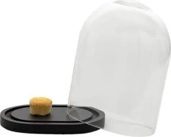 Clayre & Eef Stolp 26x18x33 Cm Zwart Hout Glas Ovaal Glazen Stolp -Clayre & Eef 1200x964