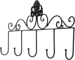 Clayre & Eef Wandkapstok 5 Haken 50x5x27 Cm Zwart Ijzer 13 Clayre & Eef Wandkapstok 5 Haken 50x5x27 Cm Zwart Ijzer -Clayre & Eef 1200x971 1
