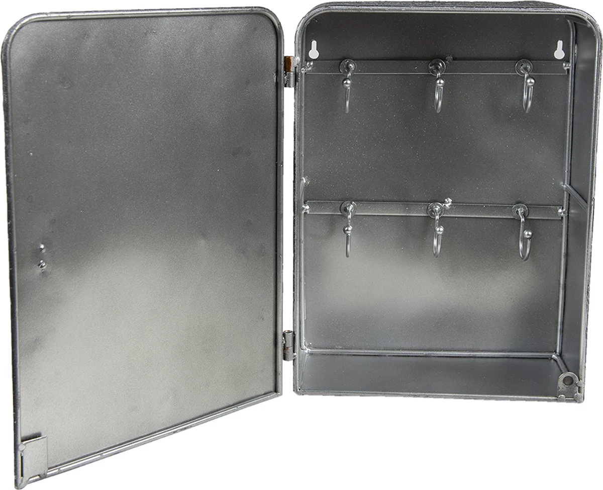 Clayre & Eef Sleutelkastje 23x10x30 Cm Zwart Grijs Metaal Rechthoek Sleutelhouder Sleutelrekje 4 Clayre & Eef Sleutelkastje 23x10x30 Cm Zwart Grijs Metaal Rechthoek Sleutelhouder Sleutelrekje - Afbeelding 2