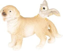 Clayre & Eef Beeld Hond 9x4x6 Cm Bruin Kunststof Woonaccessoires Beeld Decoratie Decoratieve Accessoires