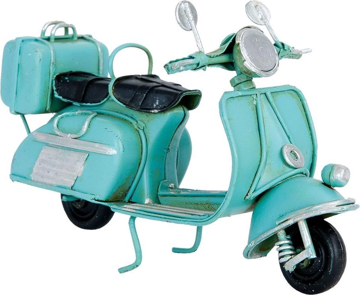 Clayre & Eef Decoratie Miniatuur Scooter 11*5*7 Cm Groen Ijzer, Kunststof Miniatuur Auto Decoratie Modelauto 3 Clayre & Eef Decoratie Miniatuur Scooter 11*5*7 Cm Groen Ijzer, Kunststof Miniatuur Auto Decoratie Modelauto