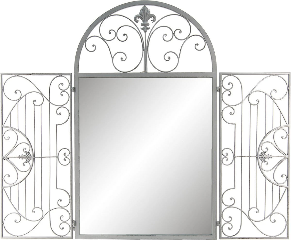 Clayre & Eef Spiegel 61x103 Cm Grijs Ijzer Grote Spiegel Wand Spiegel Muur Spiegel 5 Clayre & Eef Spiegel 61x103 Cm Grijs Ijzer Grote Spiegel Wand Spiegel Muur Spiegel - Afbeelding 3