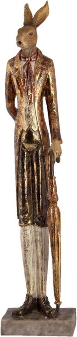 Clayre & Eef Beeld Konijn 11x9x51 Cm Goudkleurig Kunststof Woonaccessoires Paashaas Pasen 13 Clayre & Eef Beeld Konijn 11x9x51 Cm Goudkleurig Kunststof Woonaccessoires Paashaas Pasen -Clayre & Eef 275x1200