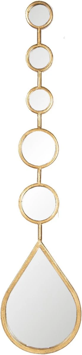 Clayre & Eef Wandspiegel 19*2*80 Cm Goudkleurig Metaal / Glas Rond Grote Spiegel Muur Spiegel Wand Spiegel 5 Clayre & Eef Wandspiegel 19*2*80 Cm Goudkleurig Metaal / Glas Rond Grote Spiegel Muur Spiegel Wand Spiegel - Afbeelding 3