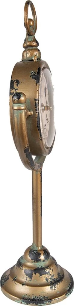 Clayre & Eef Tafelklok 15x11x34 Cm Goudkleurig Metaal Tafelklokken Binnen Staand Klokje Tafelklokje -Clayre & Eef 293x1200