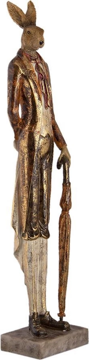 Clayre & Eef Beeld Konijn 11x9x51 Cm Goudkleurig Kunststof Woonaccessoires Paashaas Pasen 4 Clayre & Eef Beeld Konijn 11x9x51 Cm Goudkleurig Kunststof Woonaccessoires Paashaas Pasen - Afbeelding 2