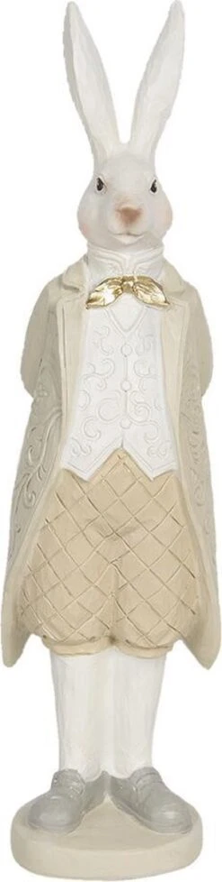Clayre & Eef Beeld Konijn 9x9x30 Cm Wit Beige Polyresin Woonaccessoires Beeld Decoratie Decoratieve Accessoires -Clayre & Eef 303x1200 2
