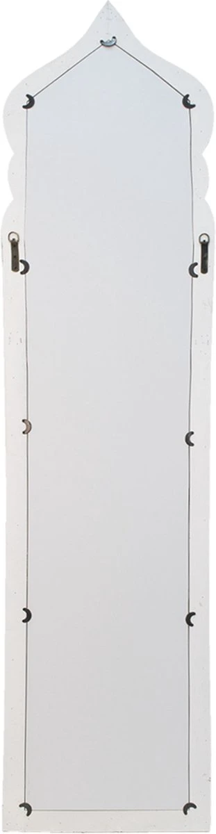 Clayre & Eef Spiegel 48x186 Cm Wit Hout Glas Rechthoek Passpiegel Grote Spiegel Staande Spiegel 4 Clayre & Eef Spiegel 48x186 Cm Wit Hout Glas Rechthoek Passpiegel Grote Spiegel Staande Spiegel - Afbeelding 2