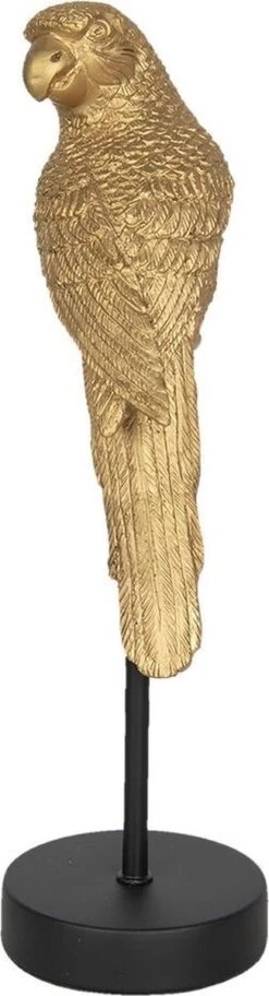 Clayre & Eef Beeld Papegaai 11x10x36 Cm Goudkleurig Kunststof Woonaccessoires Beeld Decoratie Decoratieve Accessoires -Clayre & Eef 325x1200 1
