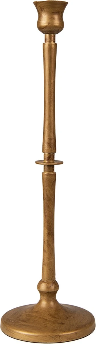 Clayre & Eef Kandelaar 35 Cm Goudkleurig Ijzer Rond Kaarsenstandaard Kaarsenhouder