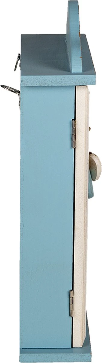 Clayre & Eef Sleutelkastje 21x7x31 Cm Blauw MDF Glas Rechthoek Hart Sleutelhouder Sleutelrekje 6 Clayre & Eef Sleutelkastje 21x7x31 Cm Blauw MDF Glas Rechthoek Hart Sleutelhouder Sleutelrekje - Afbeelding 4