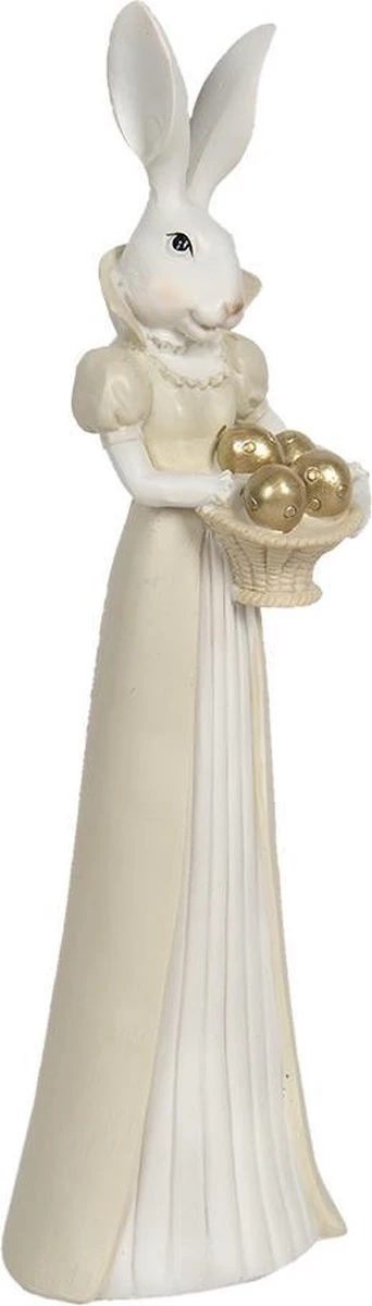 Clayre & Eef Beeld Konijn 11x10x37 Cm Wit Geel Kunststof Woonaccessoires Pasen Paashaas 4 Clayre & Eef Beeld Konijn 11x10x37 Cm Wit Geel Kunststof Woonaccessoires Pasen Paashaas - Afbeelding 2