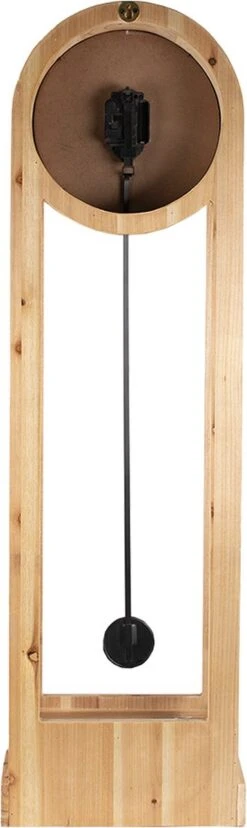 Clayre & Eef Staande Klok 28x100 Cm Bruin Zwart Hout Rechthoek Klok Op Voet Staande Klok Woonkamer Keukenklok -Clayre & Eef 358x1200