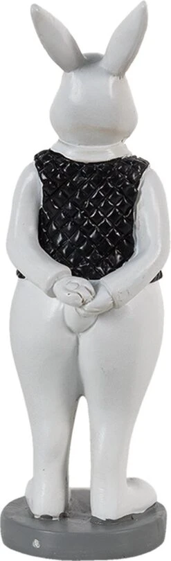 Clayre & Eef Beeld Konijn 5x5x15 Cm Zwart Wit Kunststof Woonaccessoires Paashaas Pasen -Clayre & Eef 366x1200 5