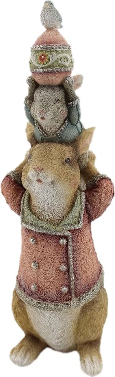 Clayre & Eef Beeld Konijn 12x11x34 Cm Bruin Kunststof Woonaccessoires Beeld Decoratie Paashaas 3 Clayre & Eef Beeld Konijn 12x11x34 Cm Bruin Kunststof Woonaccessoires Beeld Decoratie Paashaas